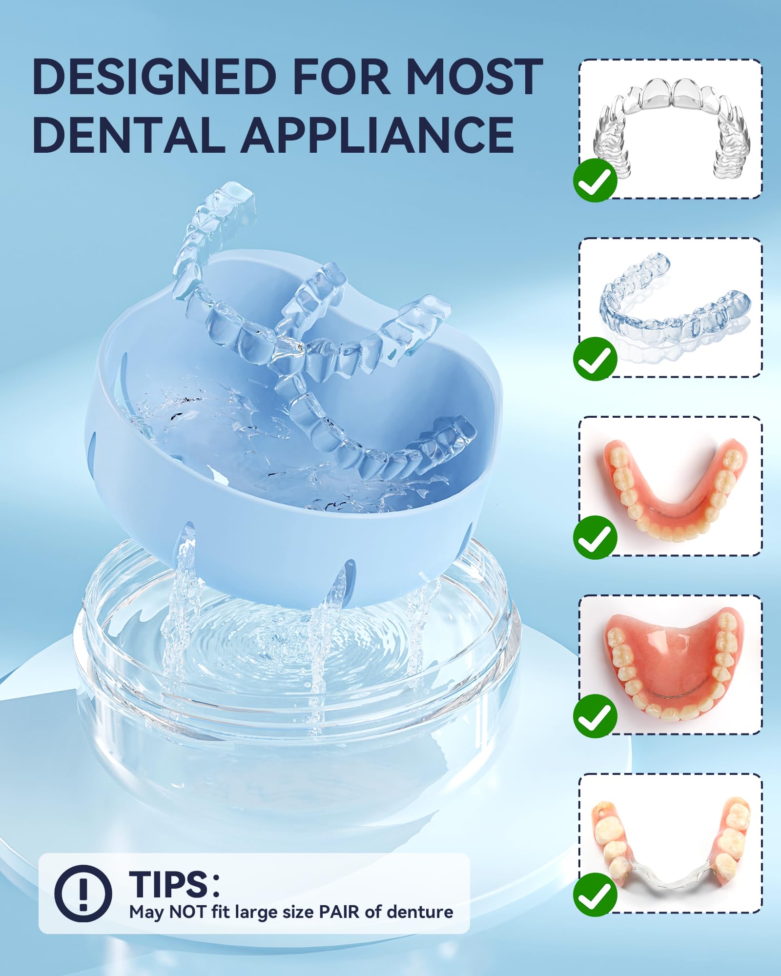 KAUGIC Leak Proof Denture Bath Case