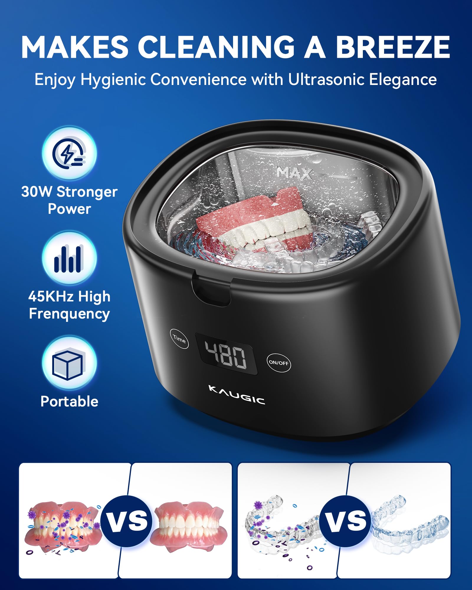KAUGIC Ultrasonic Retainer Cleaner