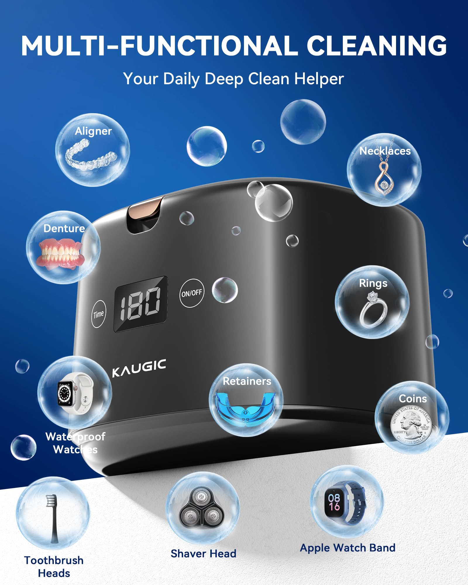 KAUGIC Ultrasonic Retainer Cleaner