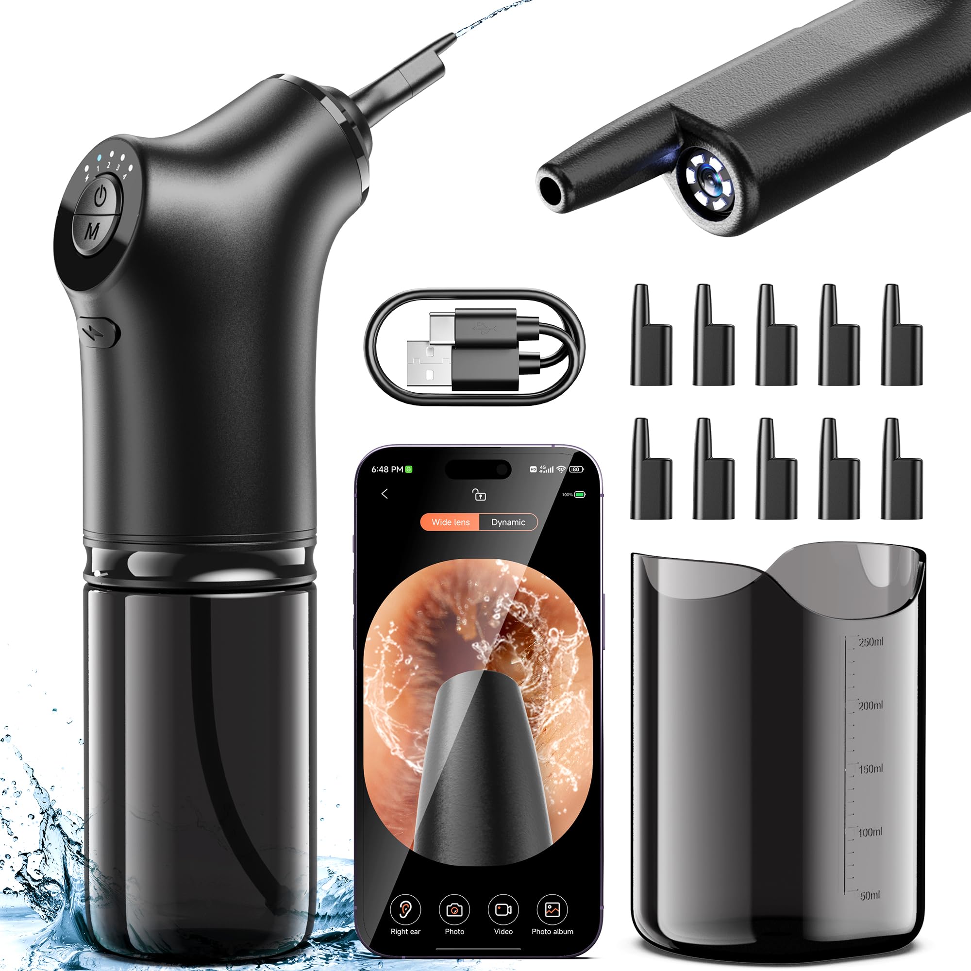 KAUGIC Water Powered Ear Cleaner with Camera
