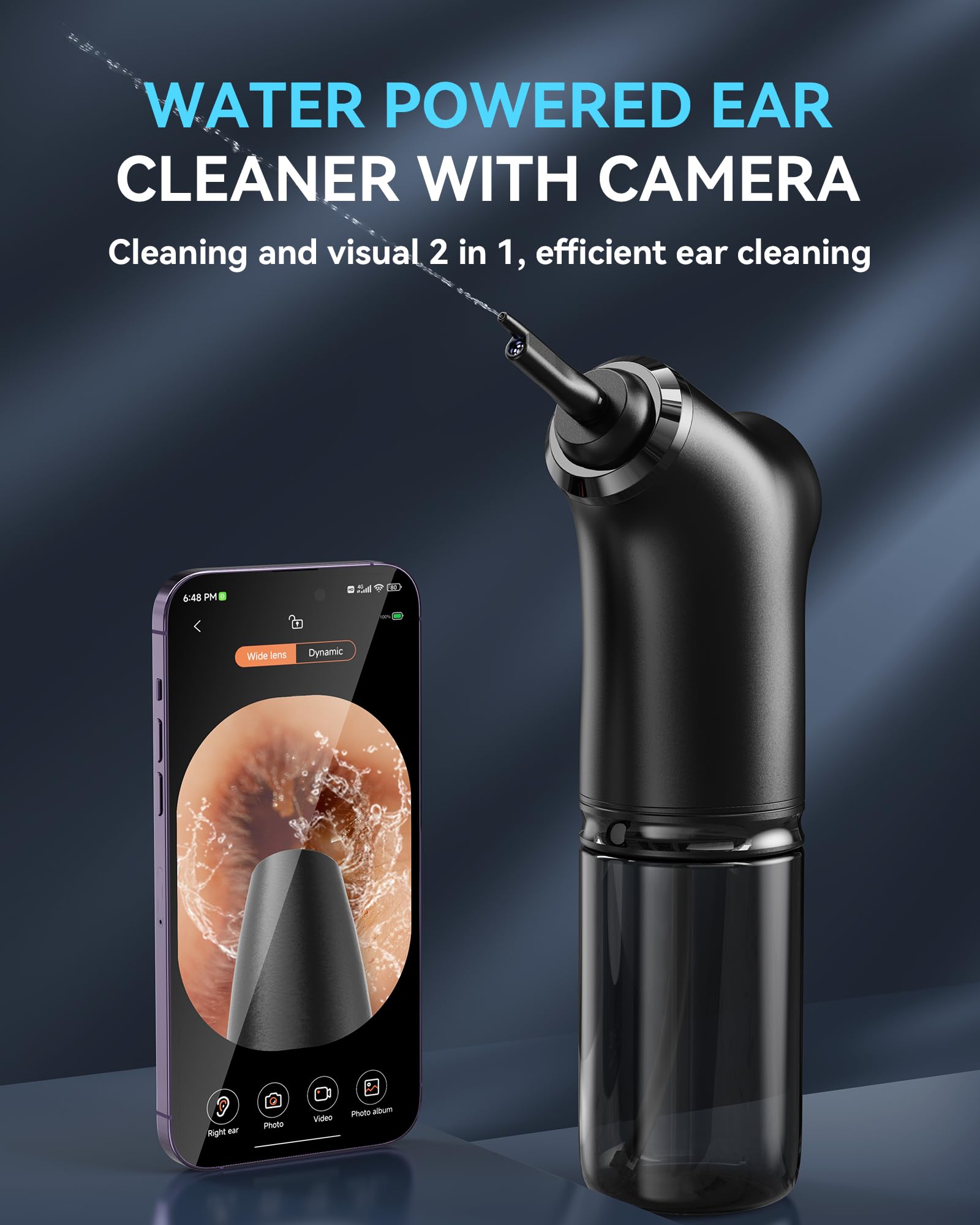 KAUGIC Water Powered Ear Cleaner with Camera