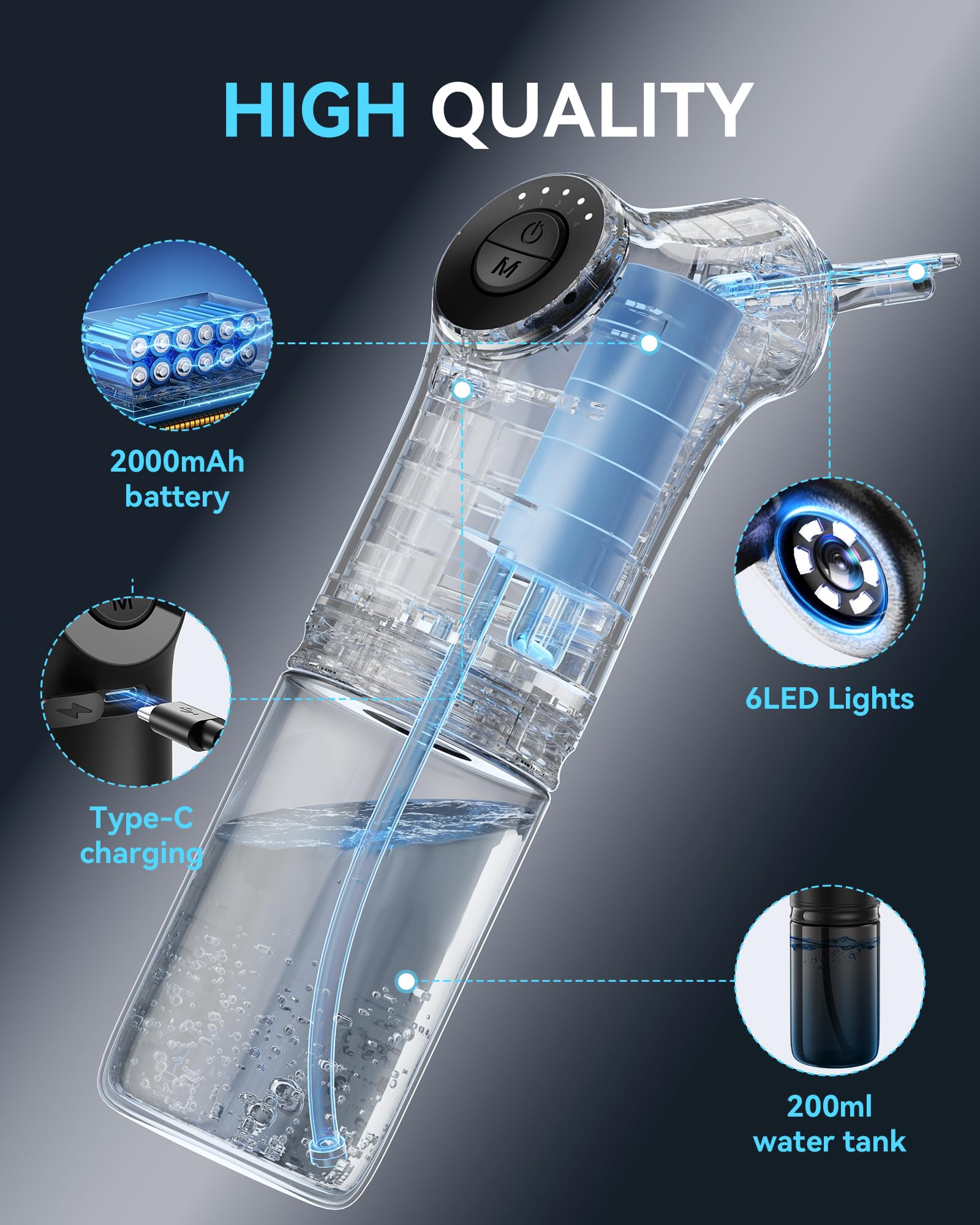KAUGIC Water Powered Ear Cleaner with Camera