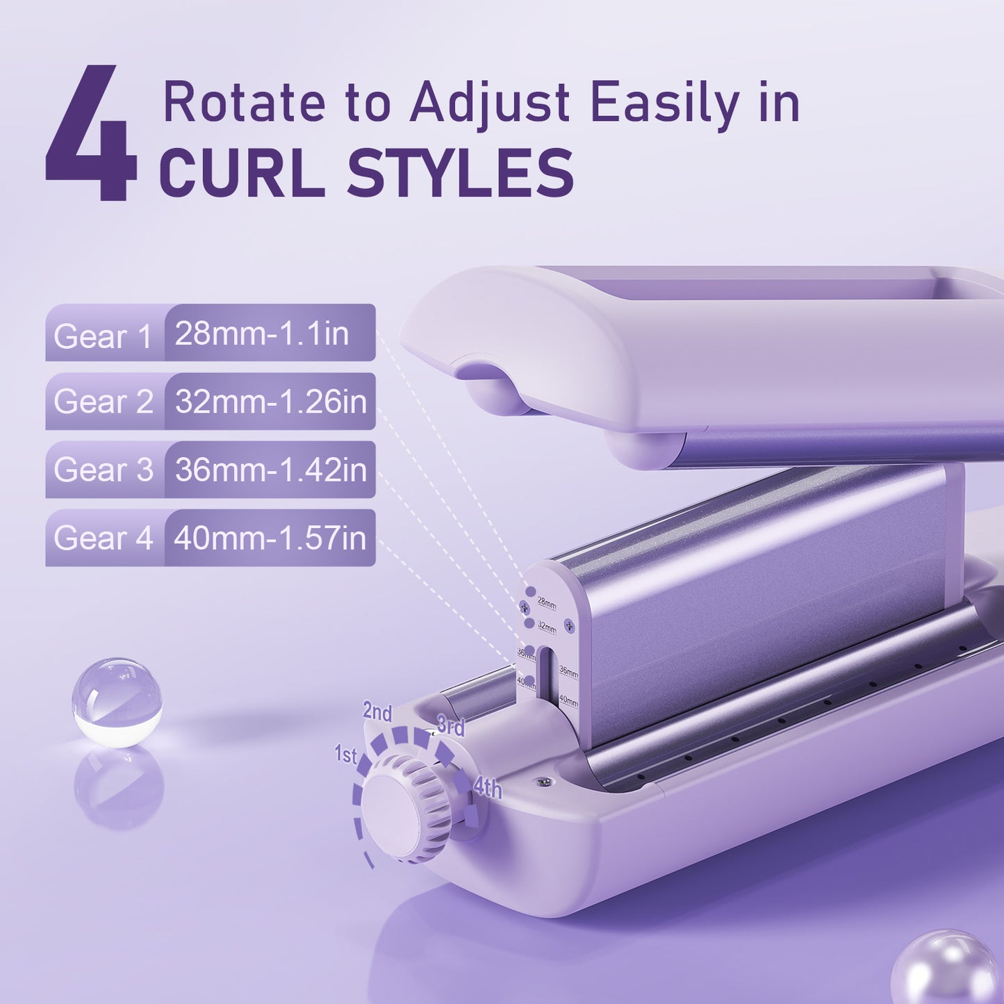 KAUGIC 4-in-1 Adjustable Hair Waver