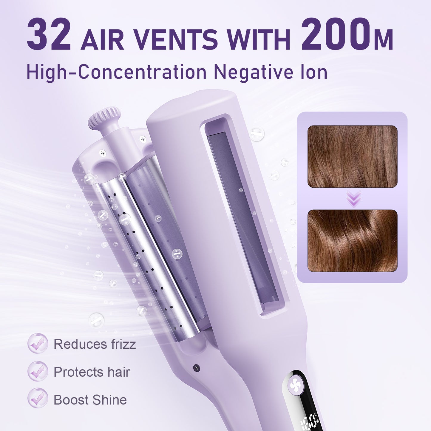 KAUGIC 4-in-1 Adjustable Hair Waver