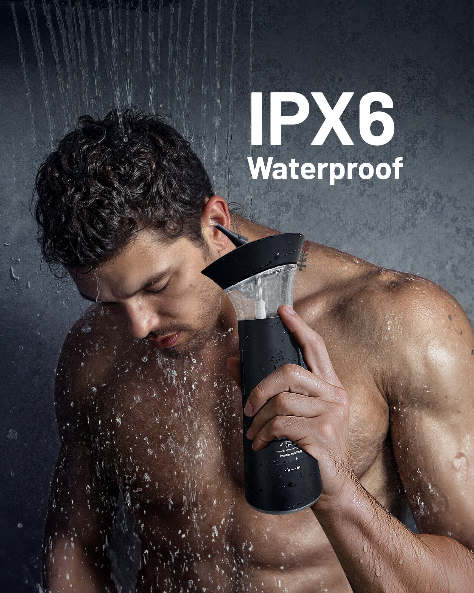 Ear Wax Removal with One-Piece Waste Tank, FSA-HSA-Eligible, Water Powered Ear Cleaner, Electric Ear Cleaning Kit with Water Temperature Sensor, Ear Irrigation Flushing System, Black