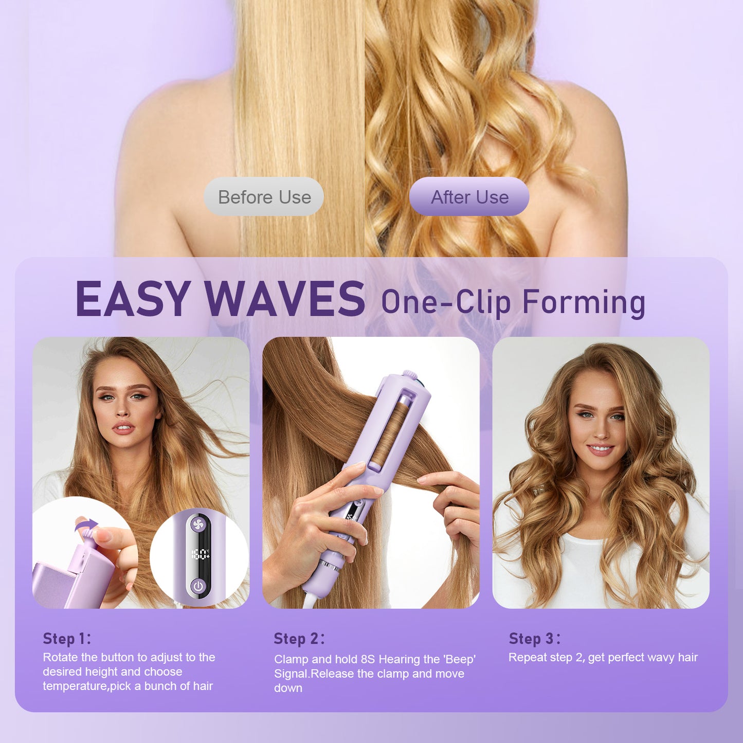 KAUGIC 4-in-1 Adjustable Hair Waver