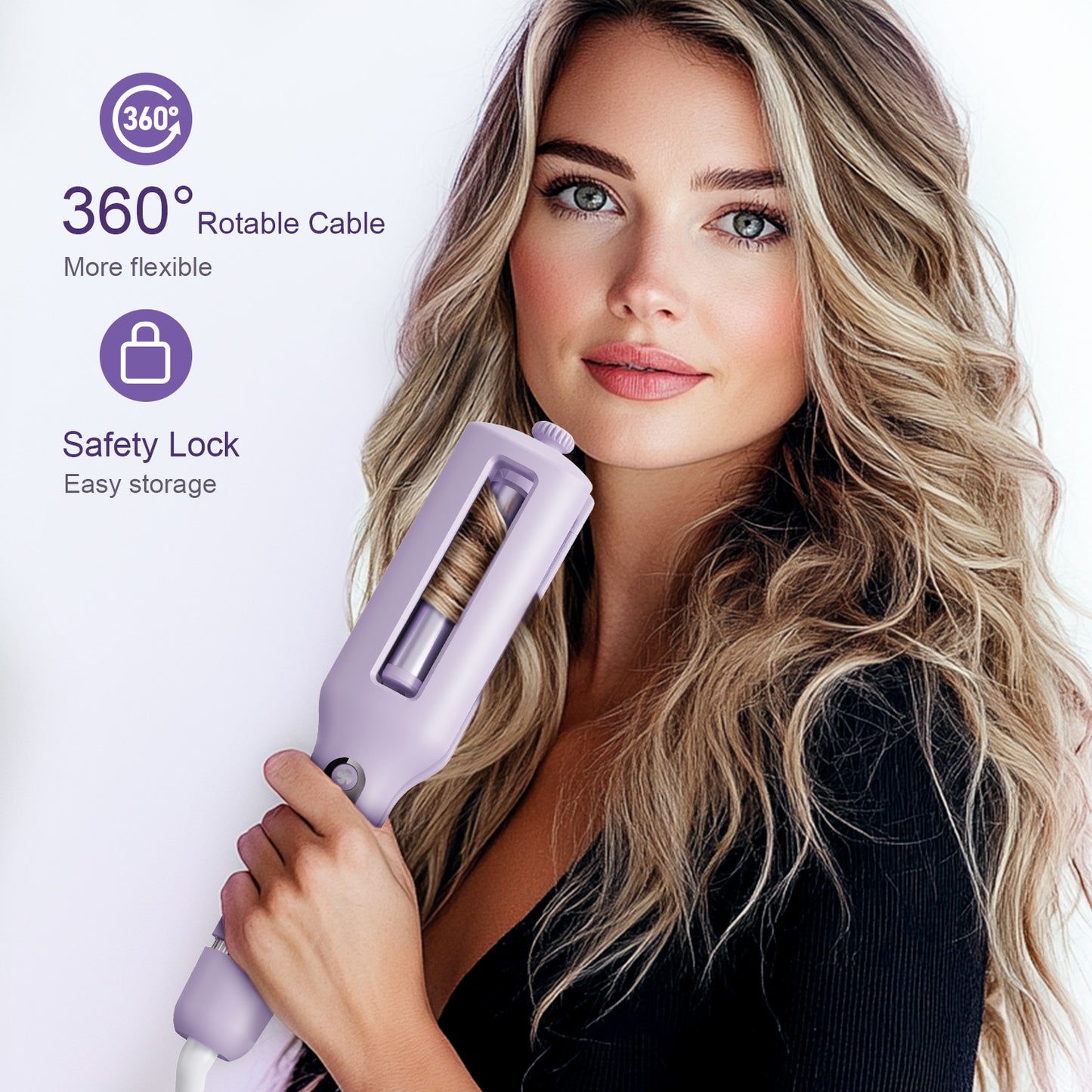 KAUGIC 4-in-1 Adjustable Hair Waver